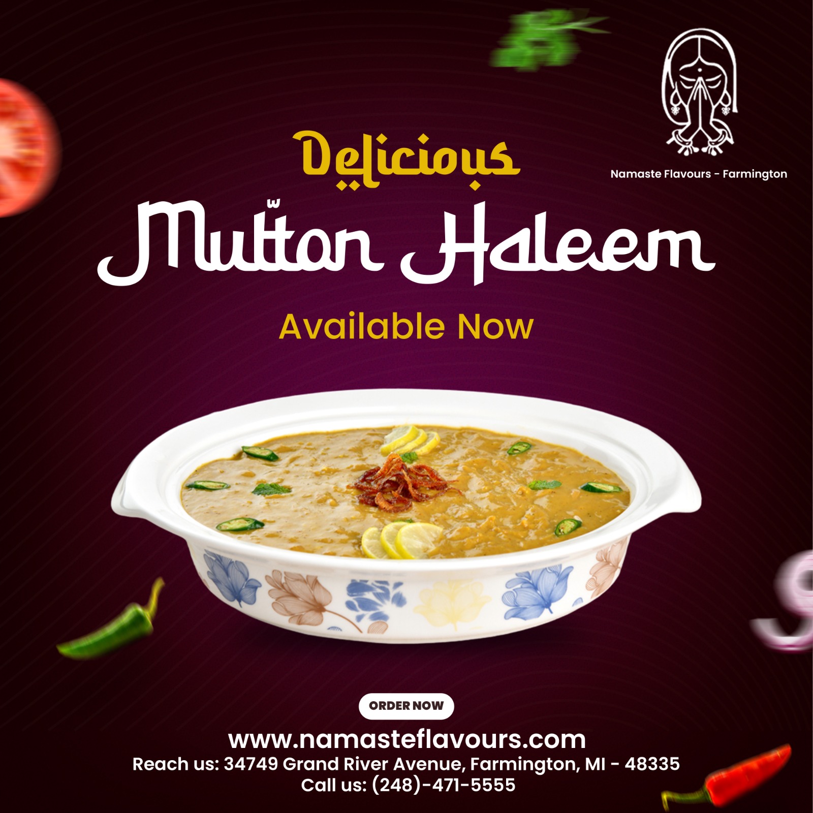 Tantalize your taste buds with our mouth-watering Mutton Haleem, now available! 