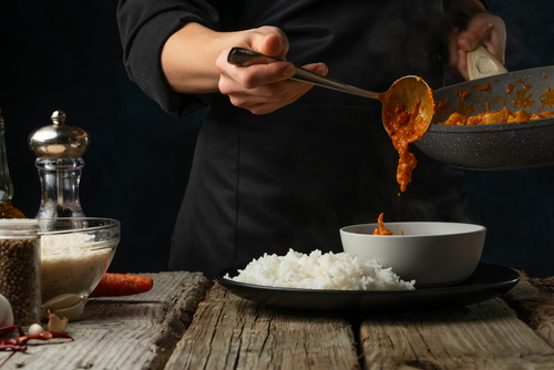 chef cooking namasthe flavors