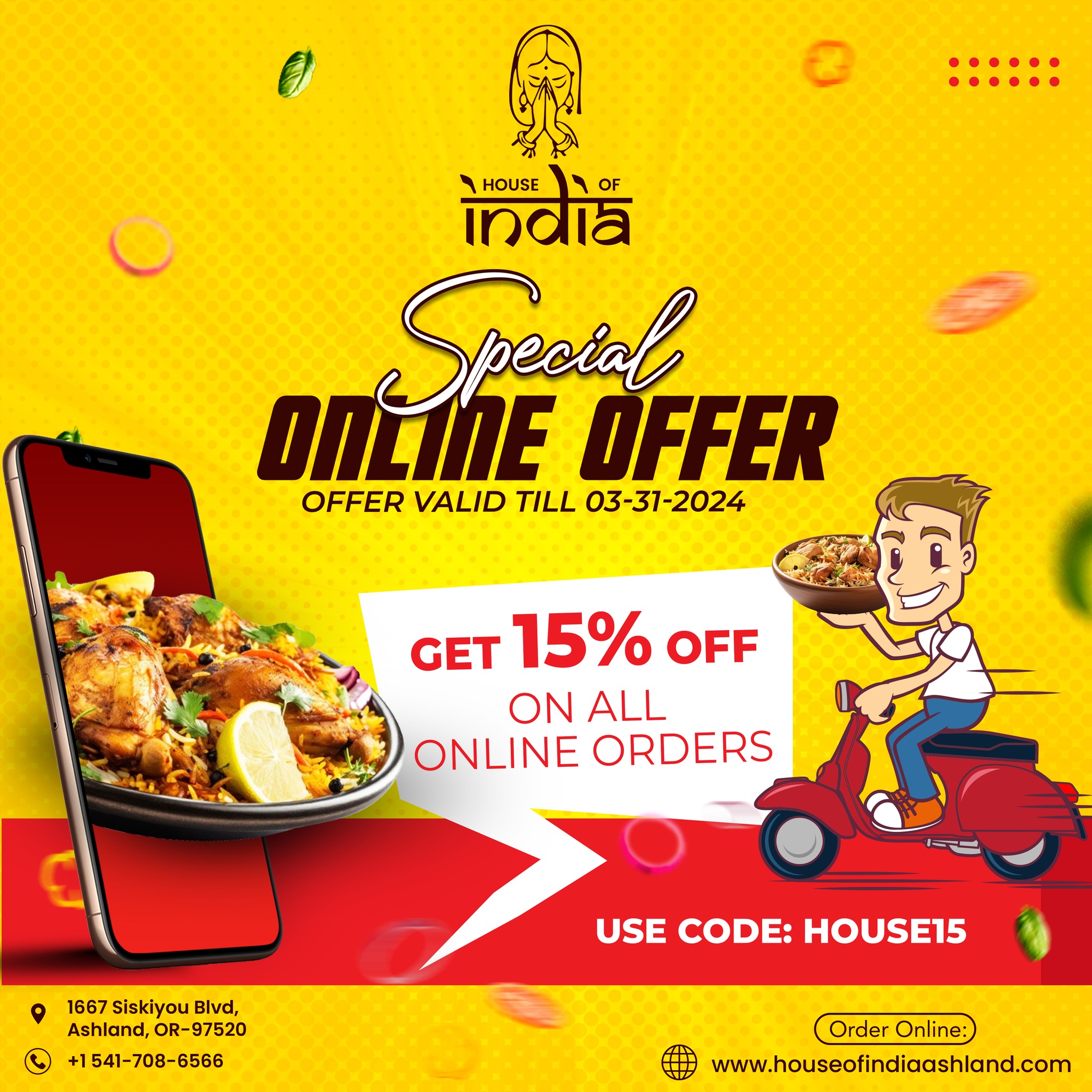 House of India, Ashland OR » » Order Online