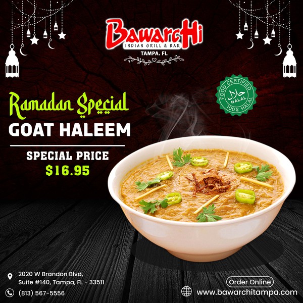 Indulge in the flavors of Ramadan with our mouthwatering Goat Haleem!Enjoy this special dish for only $16.95!