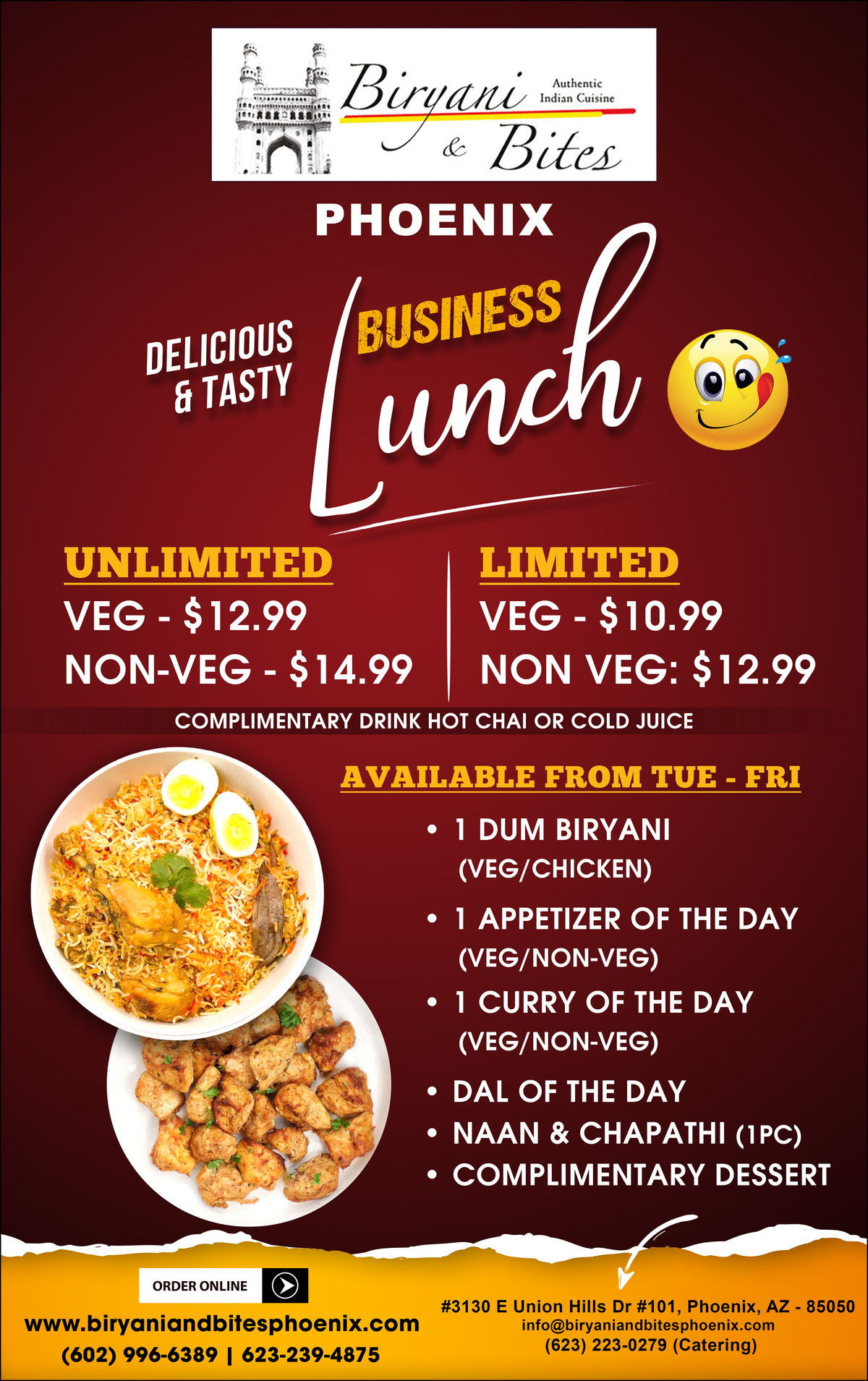 Biryani and Bites » Order Pickup / Delivery