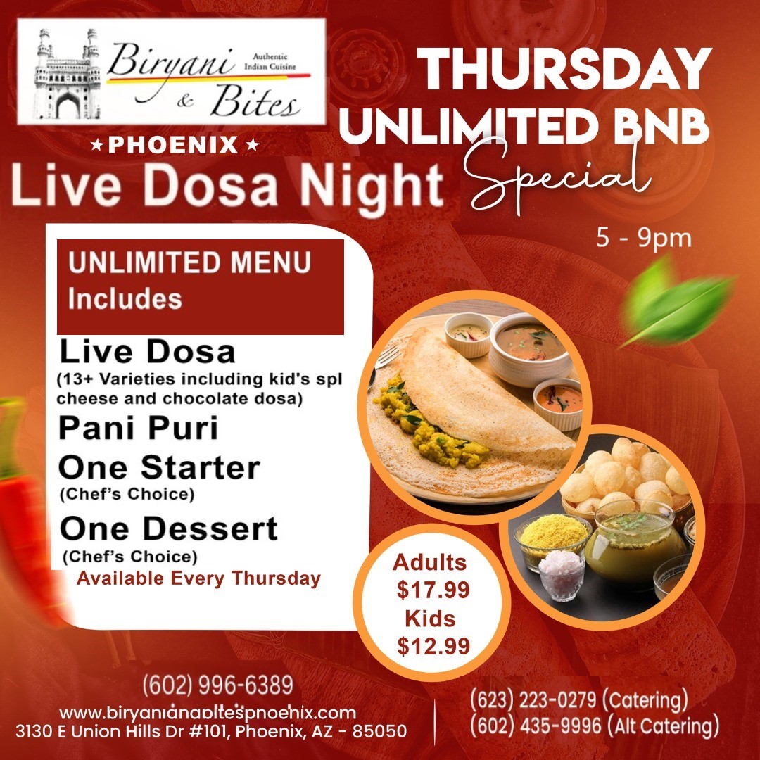 Biryani and Bites » Promotions / Specials