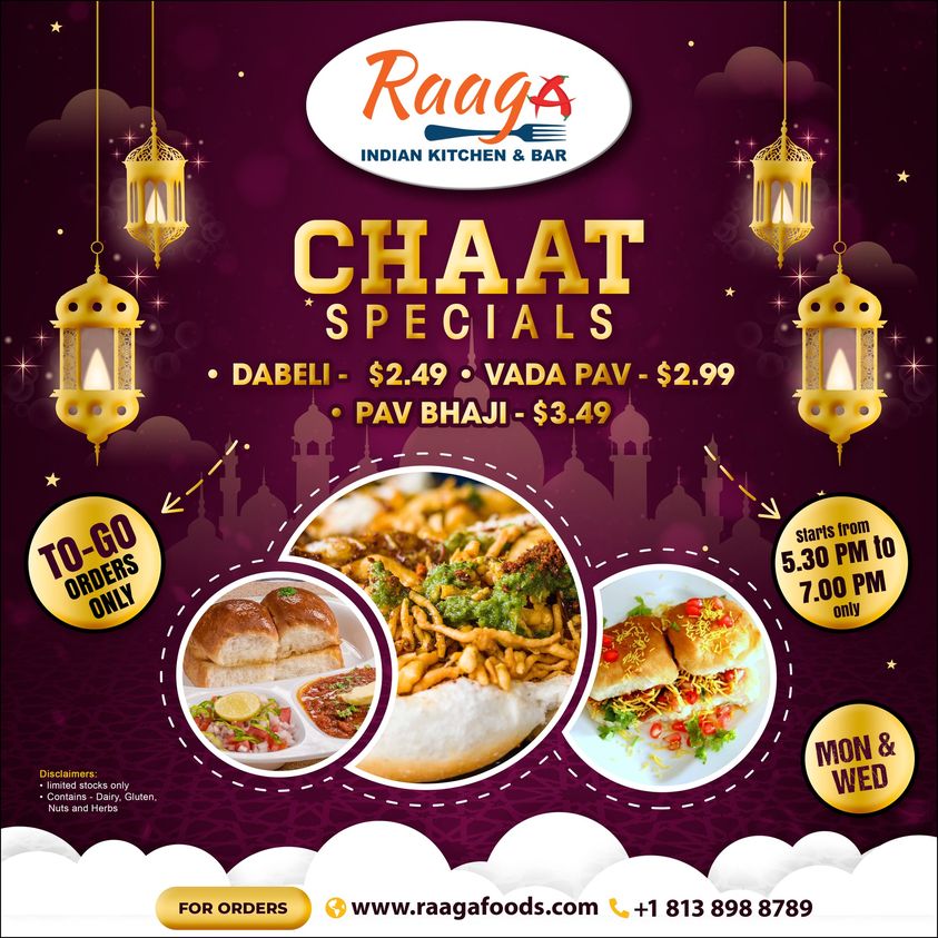 Monday and Wednesday Chaat Specials