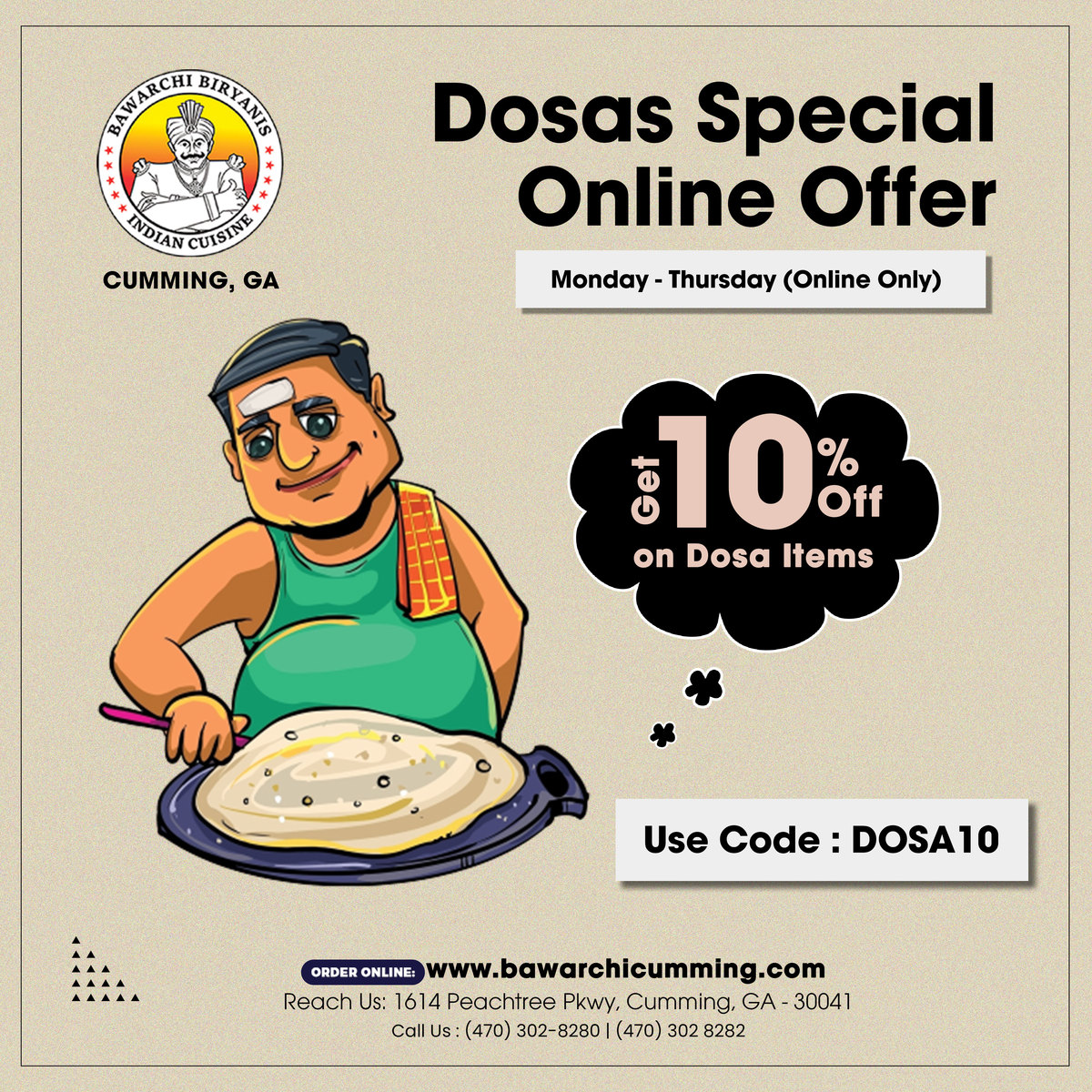 Dosas Special Online Offer