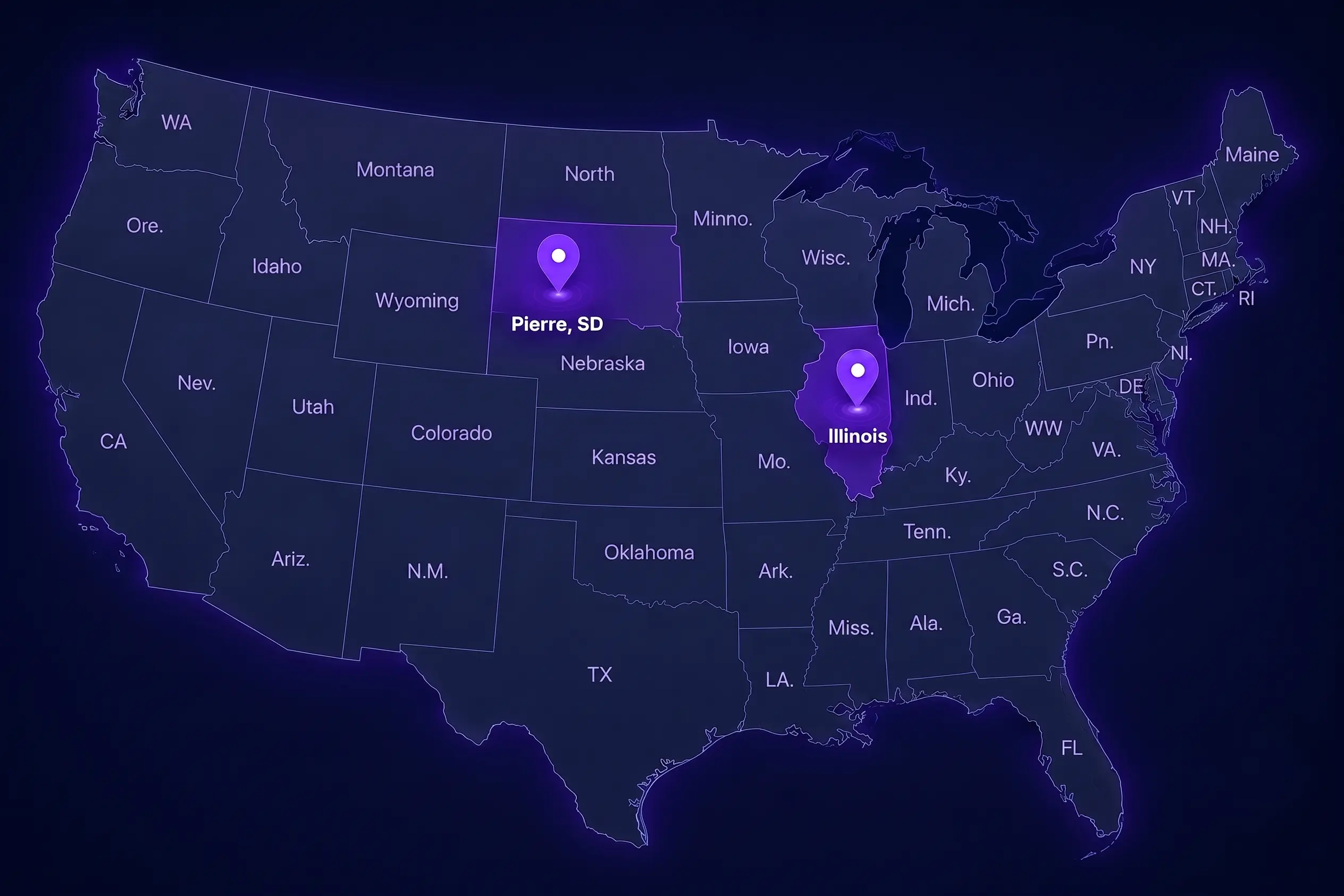 Transportation Locations USA Coverage Map