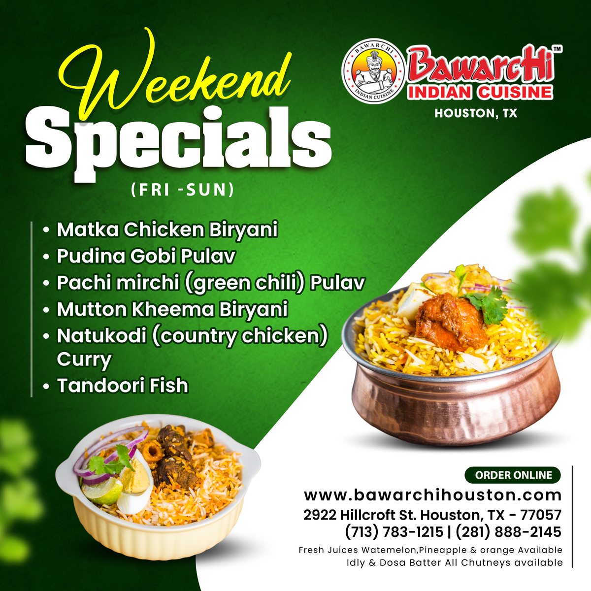 weekend specials