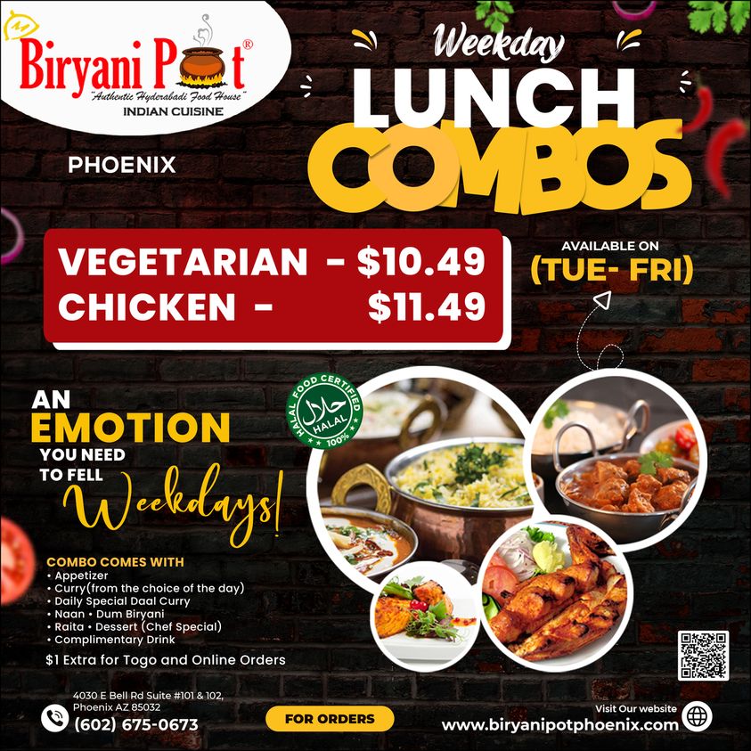 Try Our Weekday Lunch Combos