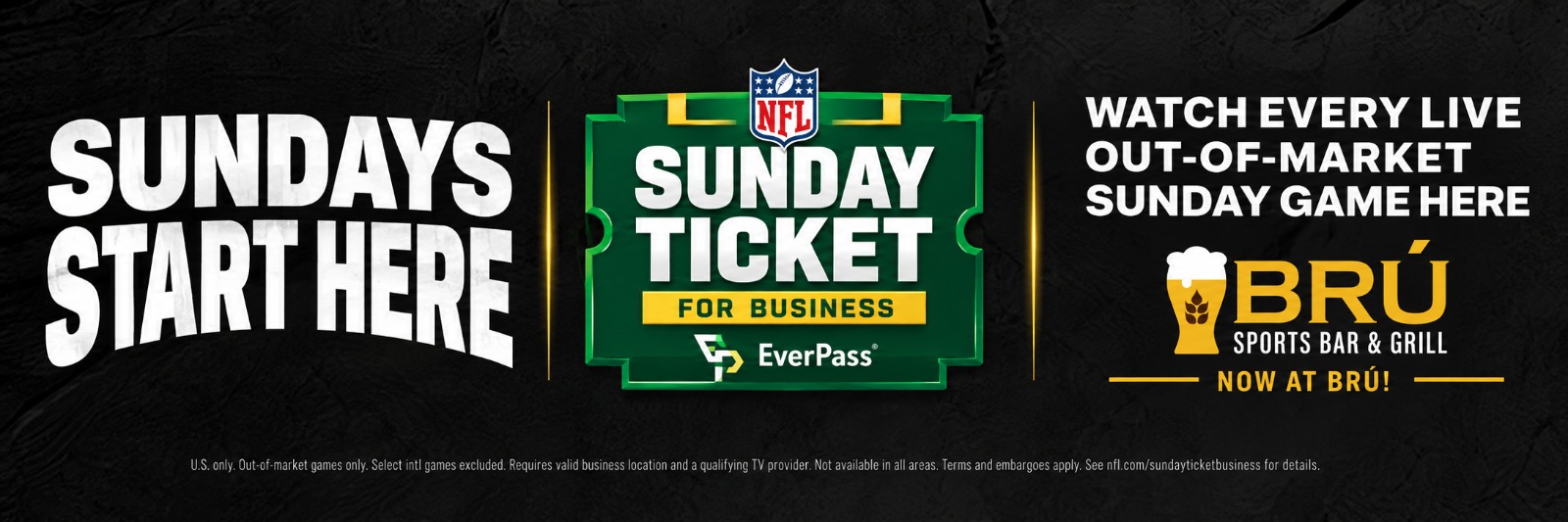 NFL Ticket at Bru Sports Bar & Grill