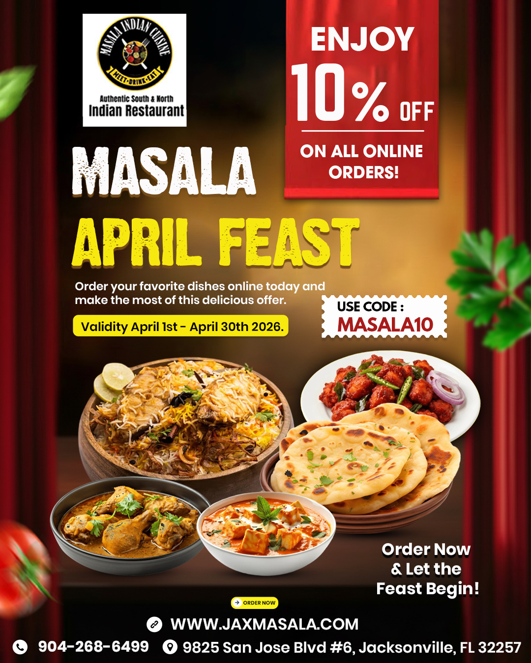 Order online this April and enjoy 10% OFF—because every meal deserves extra flavor.