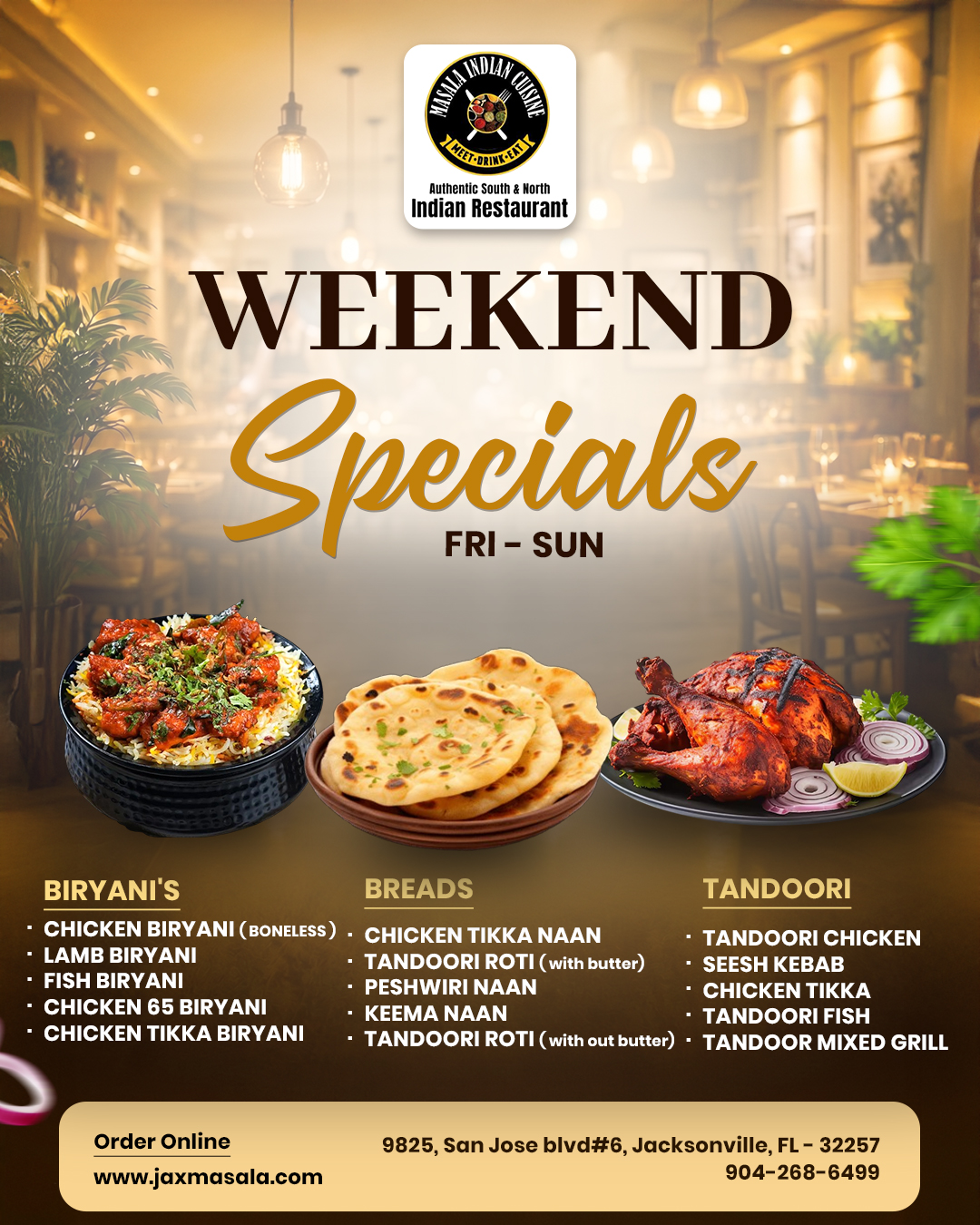 ?? Weekend plans? Make them delicious at Masala Indian Cuisine! ??