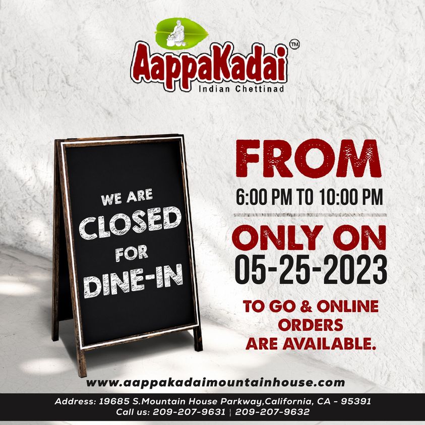 We are closed for dine-in