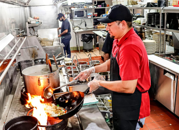 Chef cooking food