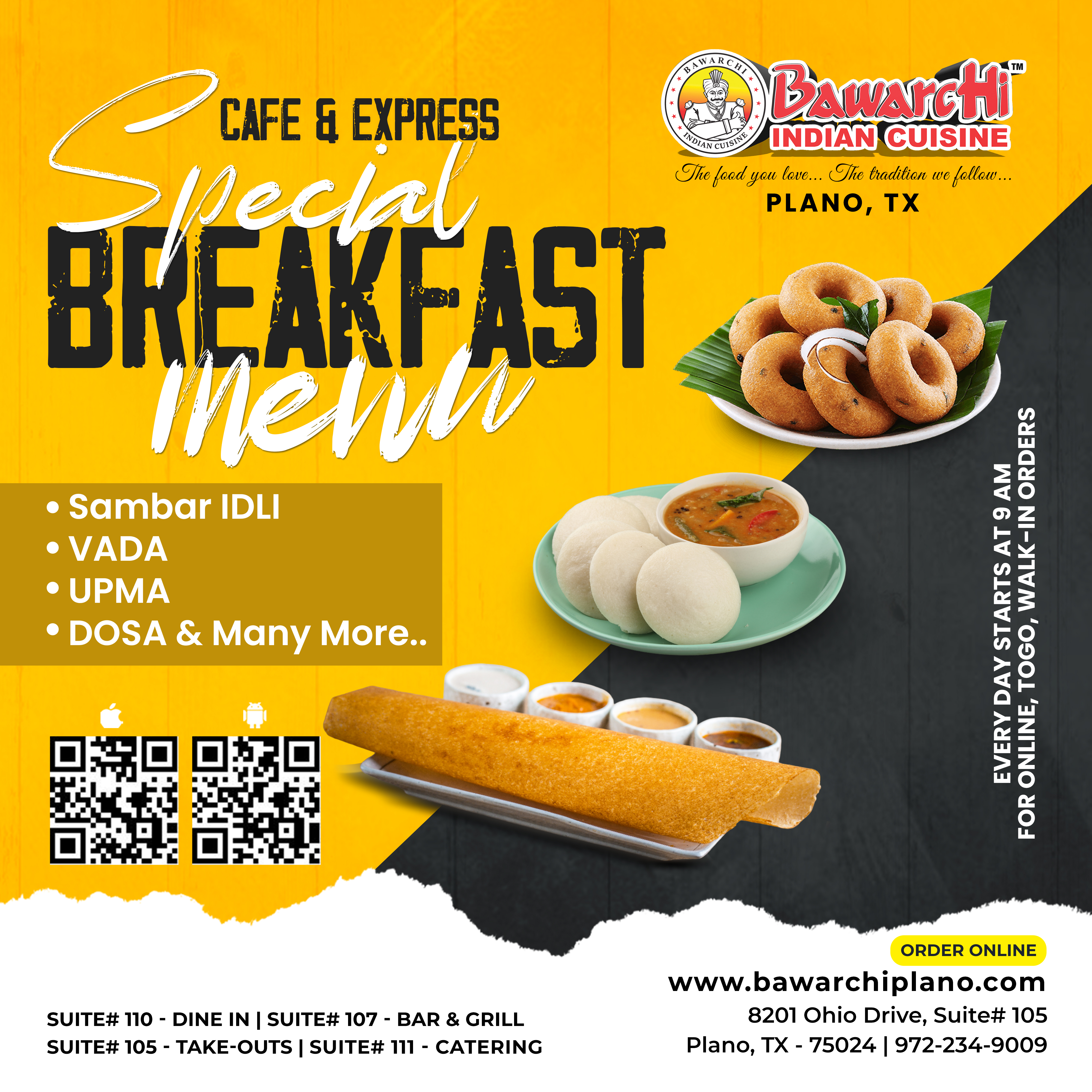 special breakfast Menu