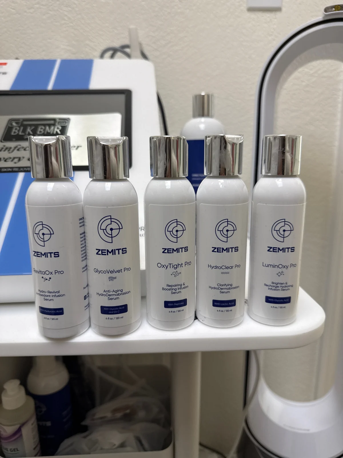 Zemits professional line next to the treatment machine