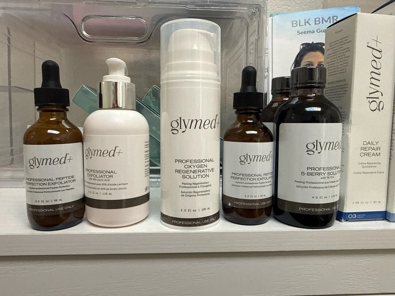 Glymed professional serums and exfoliator
