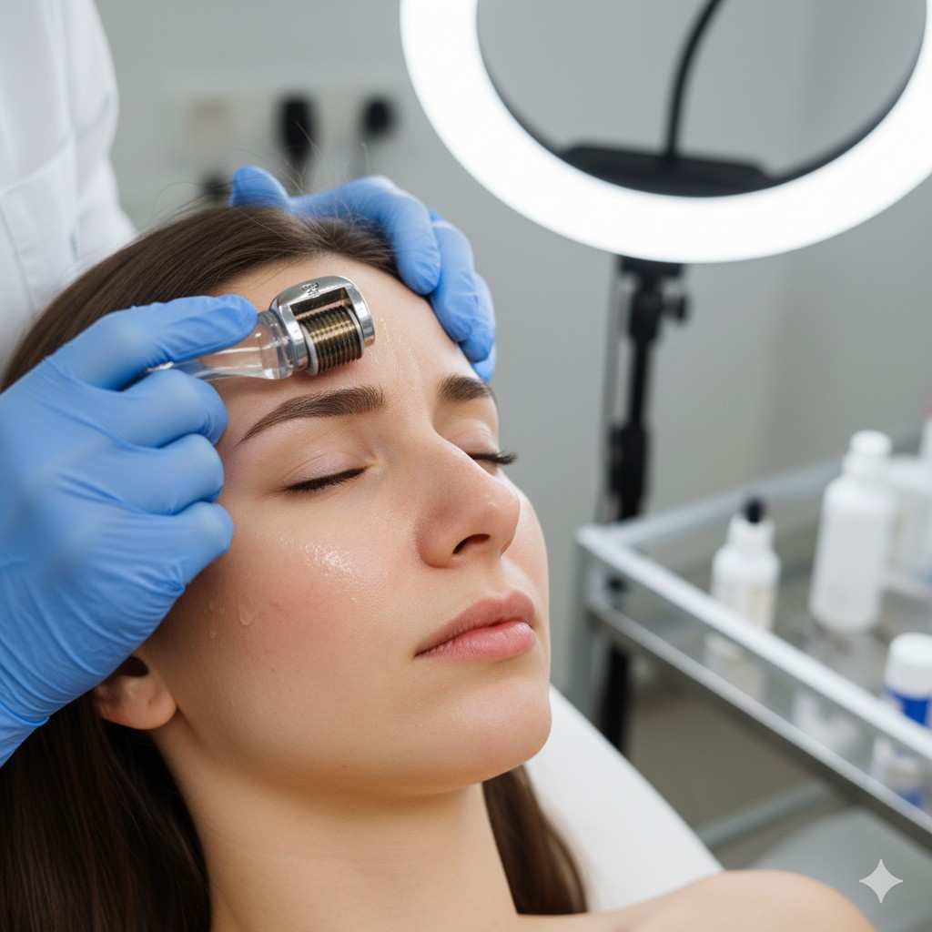 Client receiving a professional facial treatment