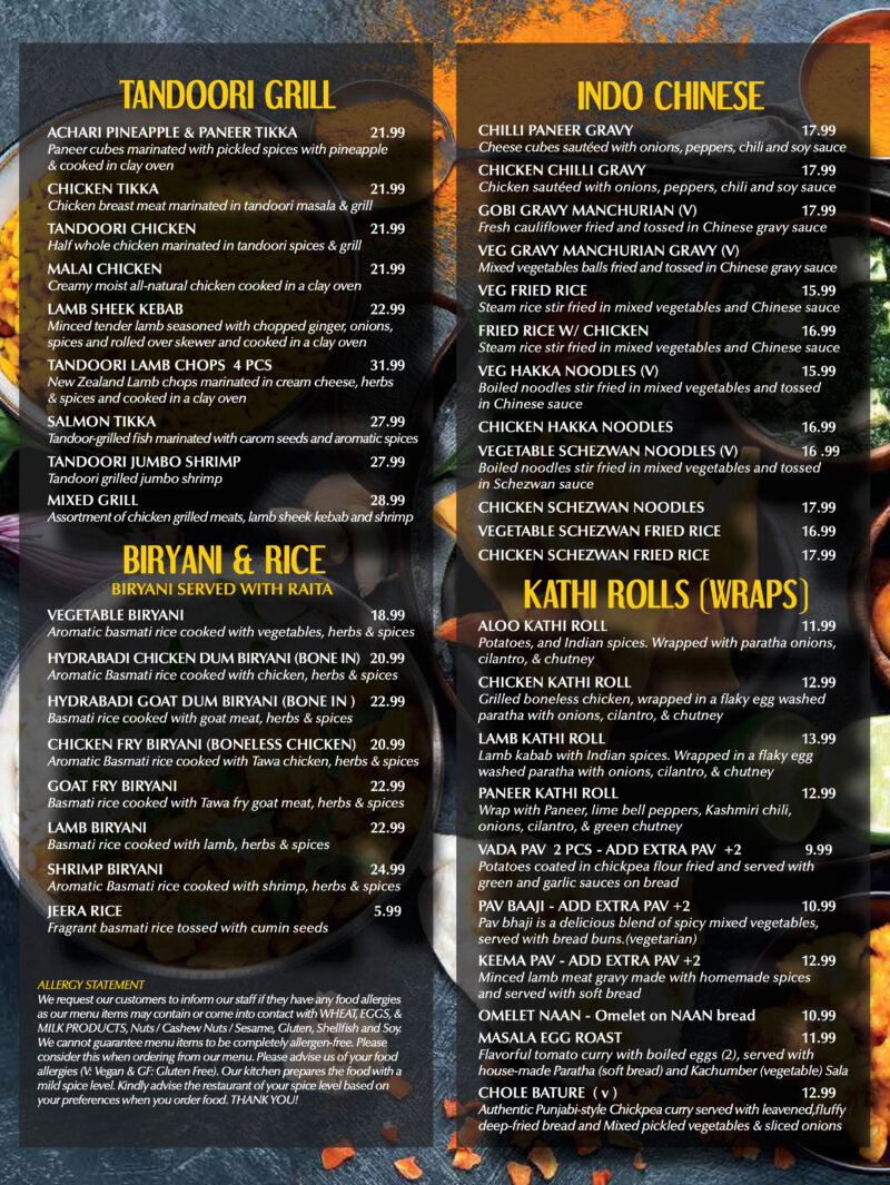 lunch menu