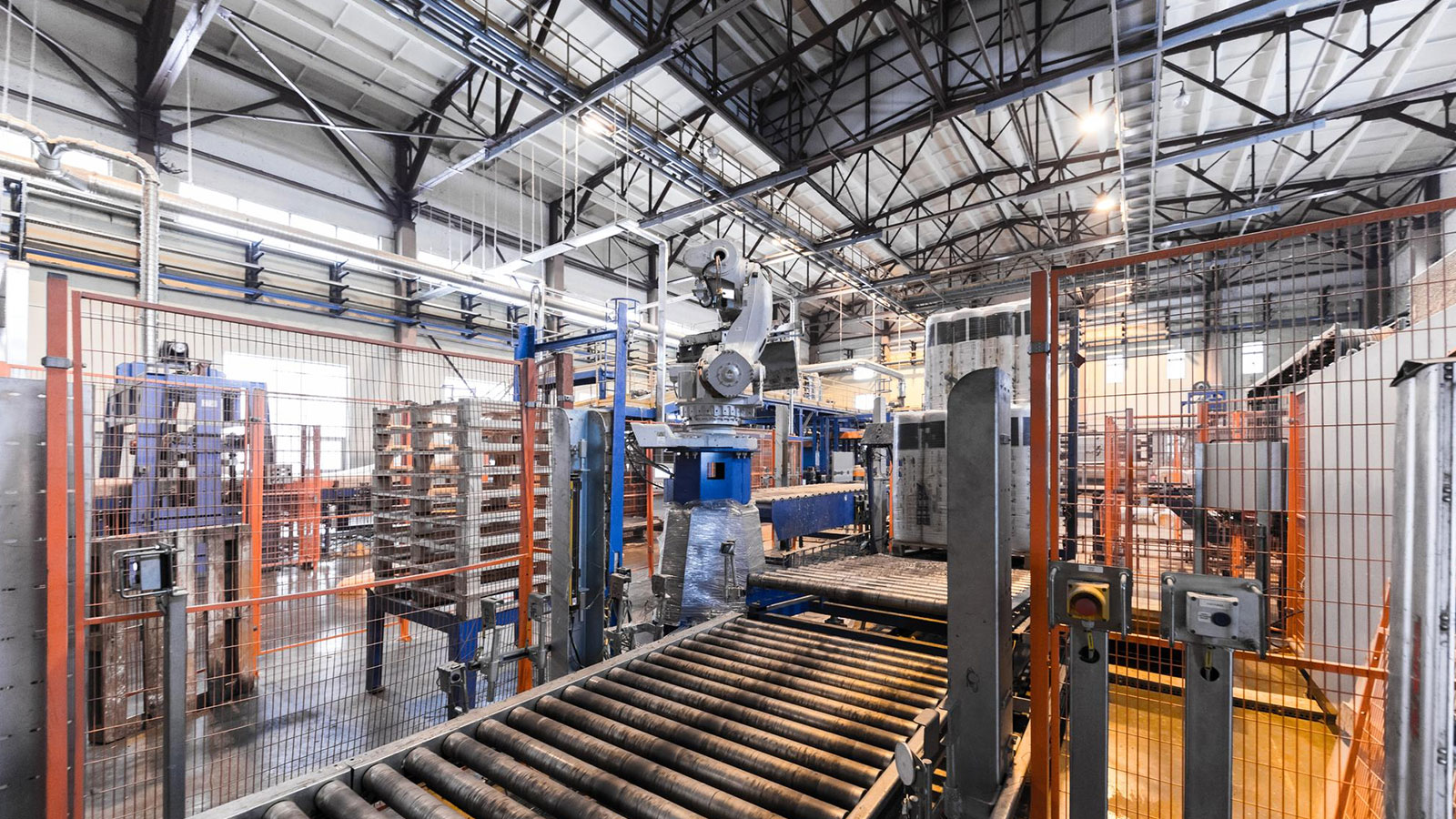 An interior of a manufacturing facility