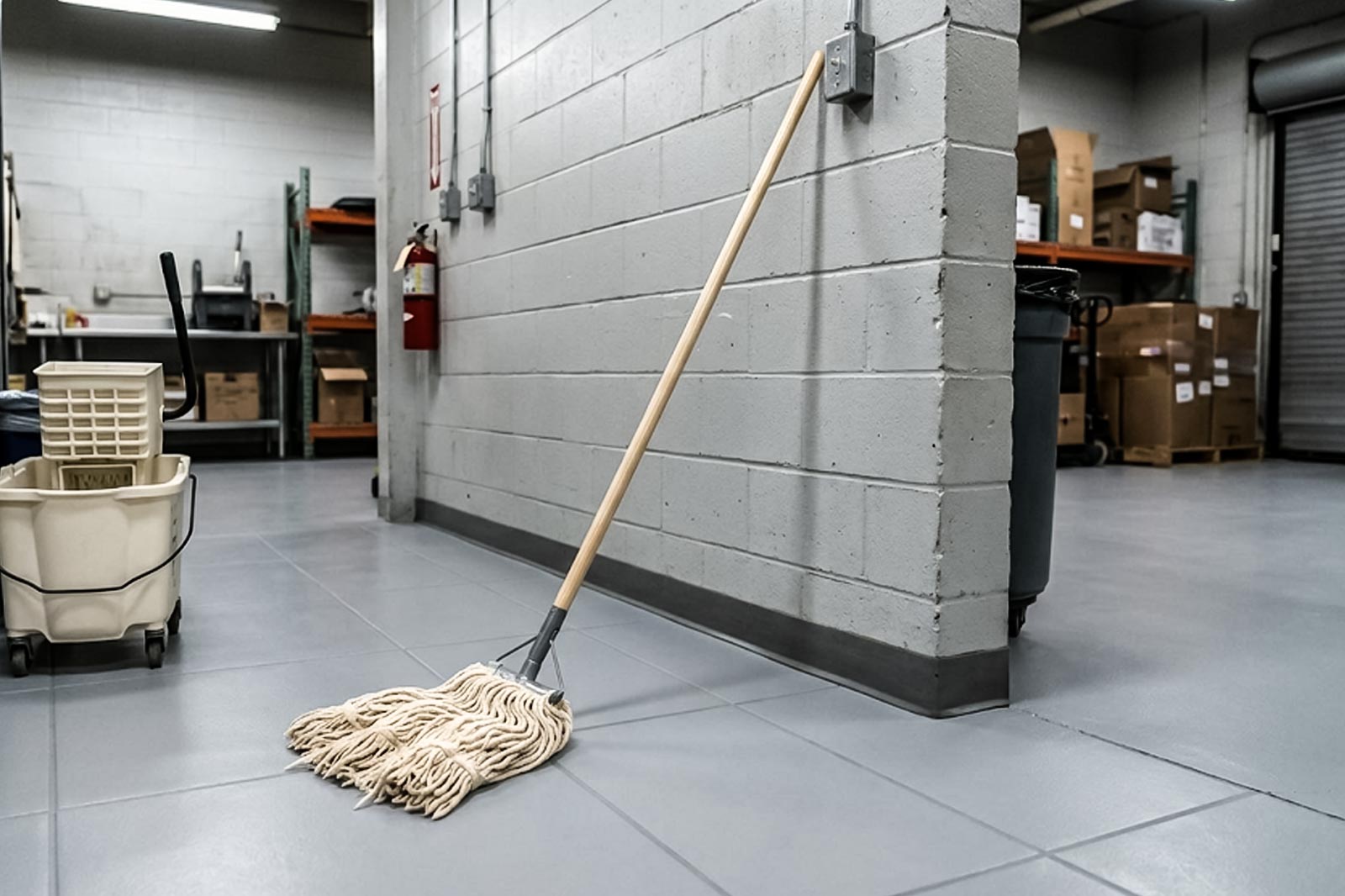 An image of a mop in a commercial setting