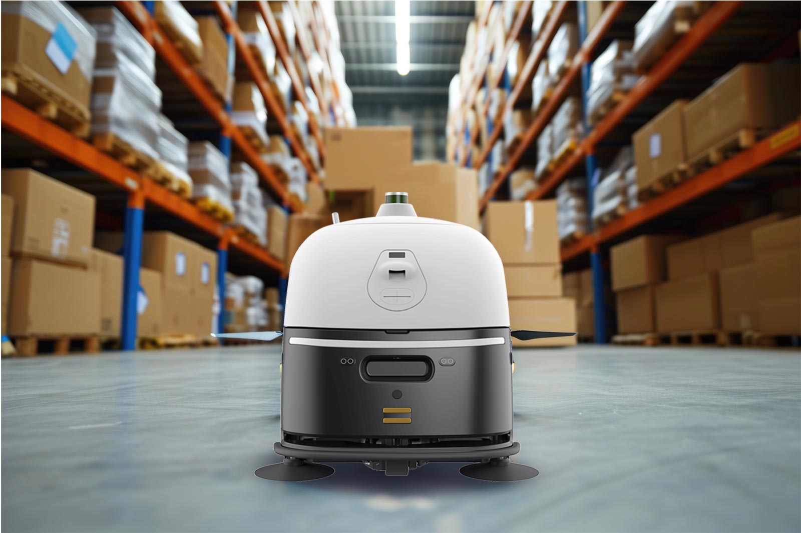 CC5 floor cleaning robot in a warehouse