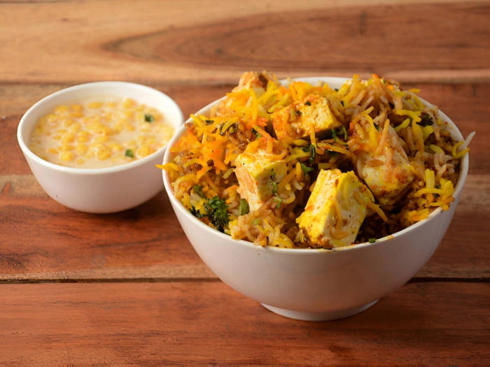 Paneer biryani in traditional Chettinad style