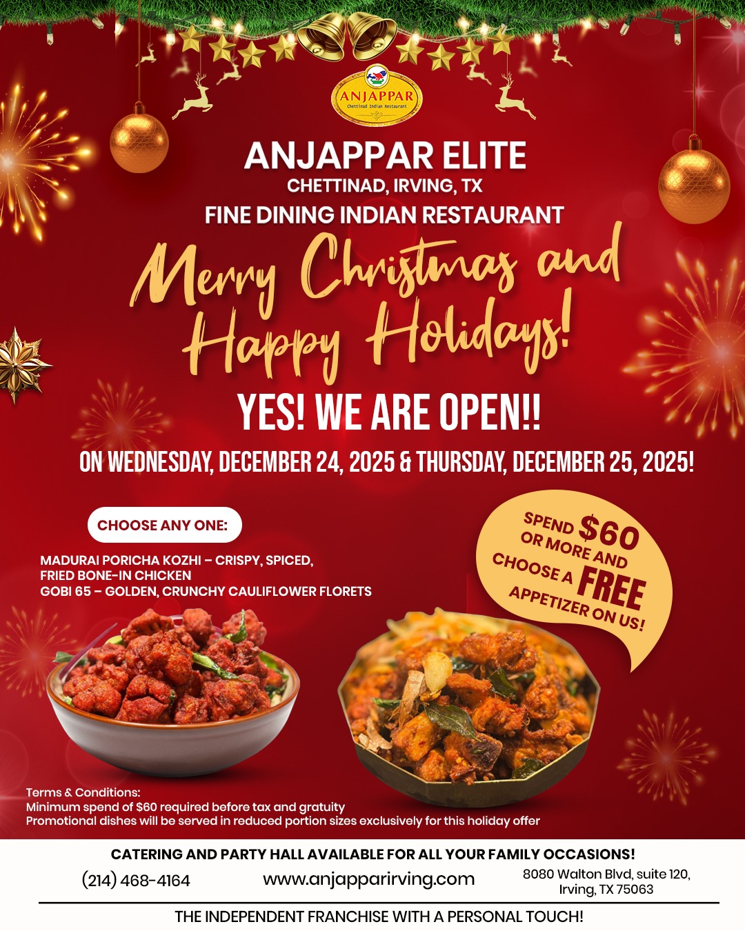 Merry Christmas & Happy Holidays from Anjappar Elite! 